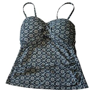 Kona Sol Black and White Floral Tankini Size Medium